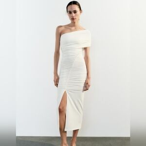 Zara One Shoulder White Dress